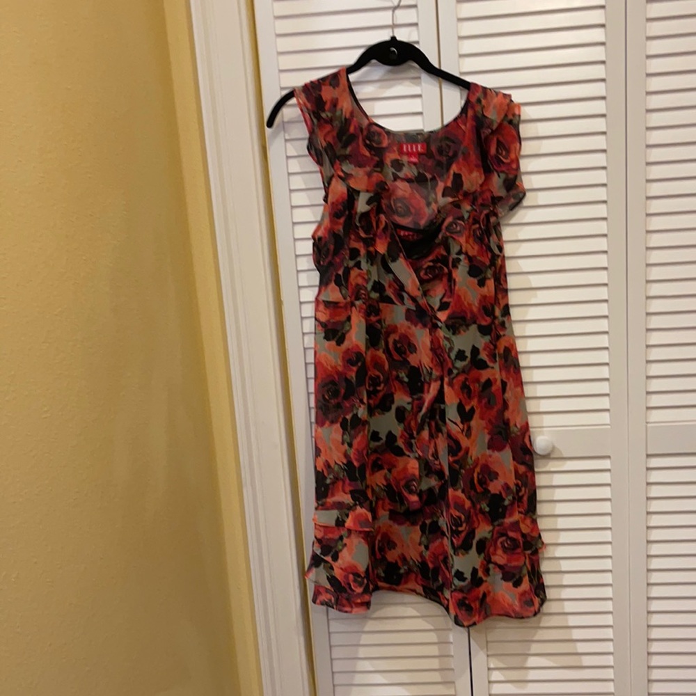Beautiful sheer rose abstract dress.